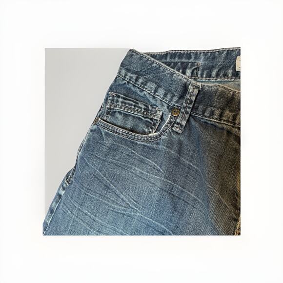 BKE Buckle Mens Carter 33L x 32 Thick Stitch Stretch Blue Denim Jeans - Picture 6 of 10